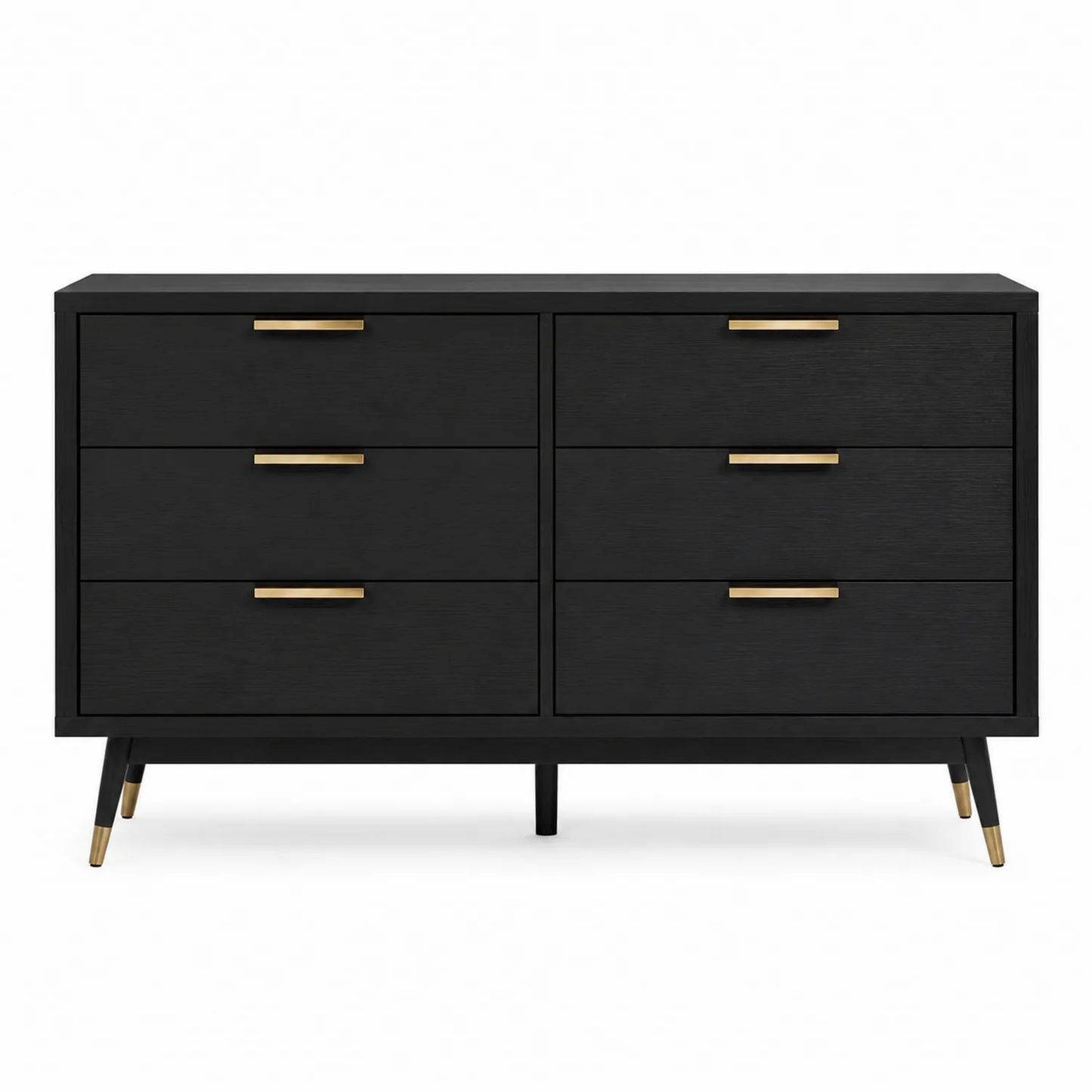 Komoda drewniana z szufladami czarna 120x40x80 cm