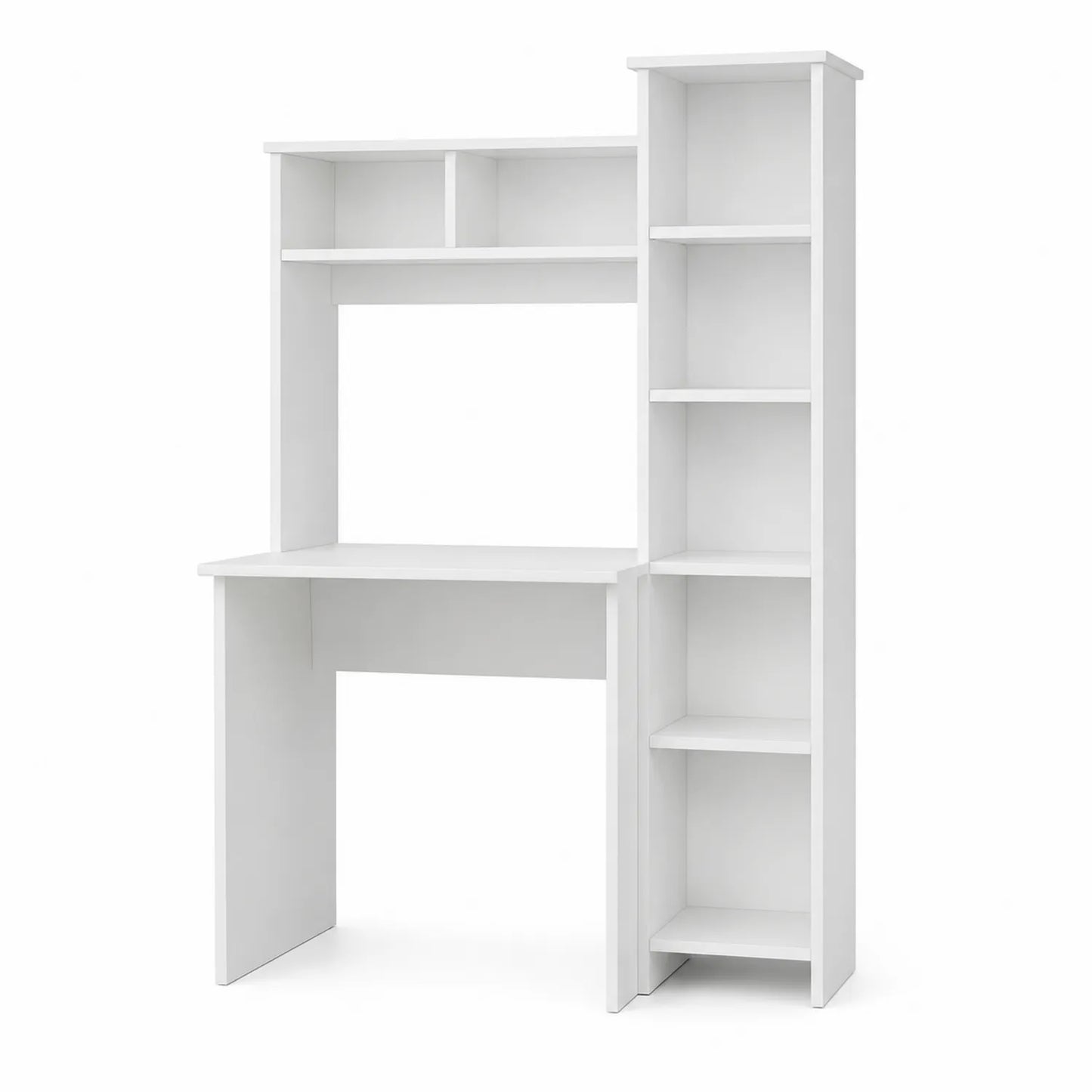 Biurko z Regałem z Płyty MDF Białe 120x60x145 cm