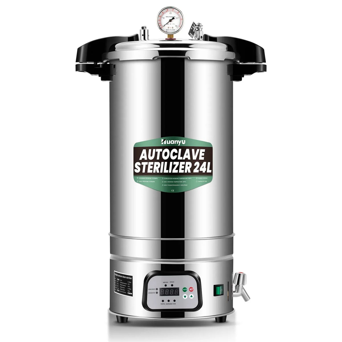 Huanyu, Sterylizator, elektryczne urządzenia do sterylizacji, 24 l, para, 2 strefy temperaturowe, do laboratoriów Uniwersytety
