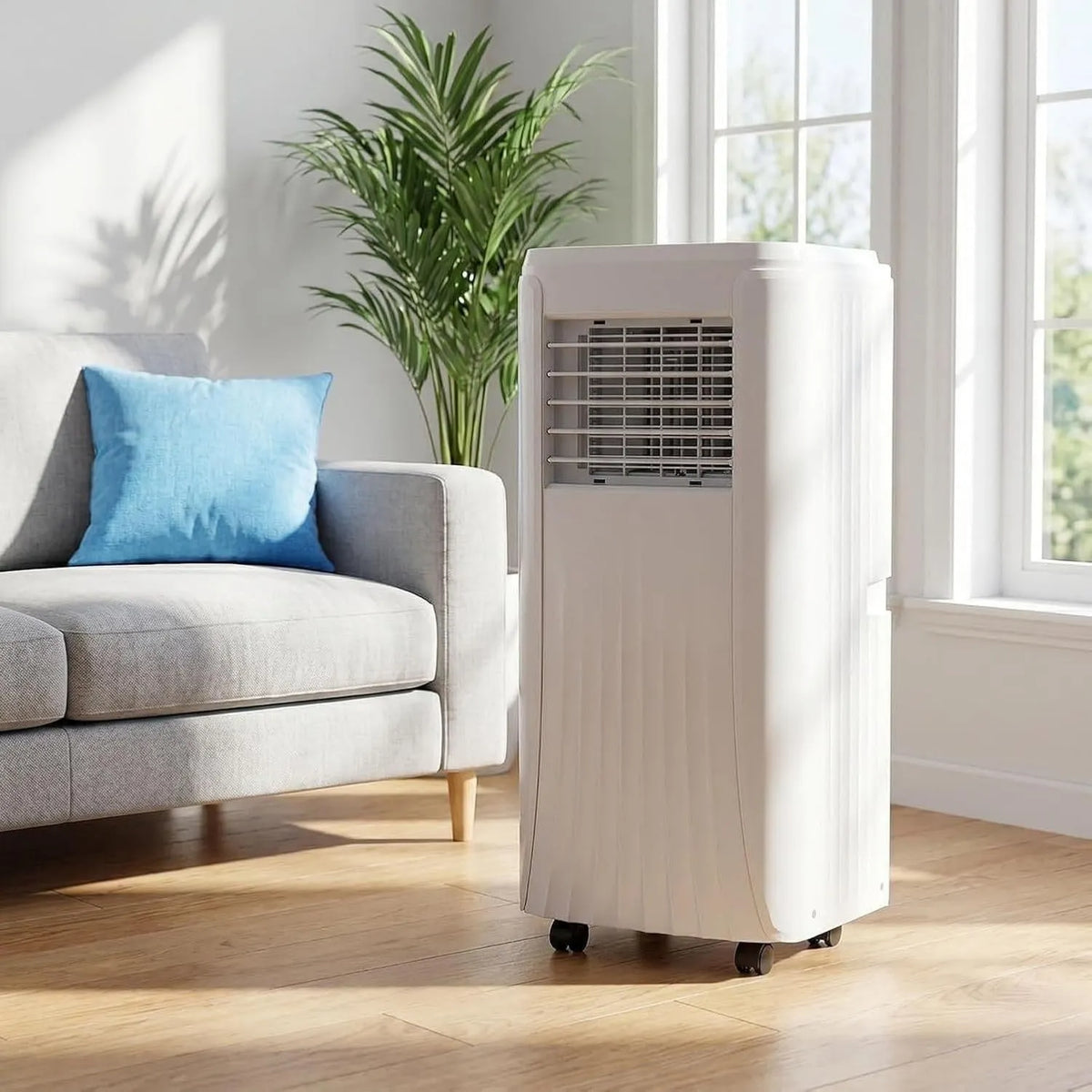 DAEFAG klimatyzator przenośny, Klimatyzator, przenośny, cichy, wtyk UK 3 Bro, 7000 Btu, Wentylator i zdalne sterowanie do domu Office