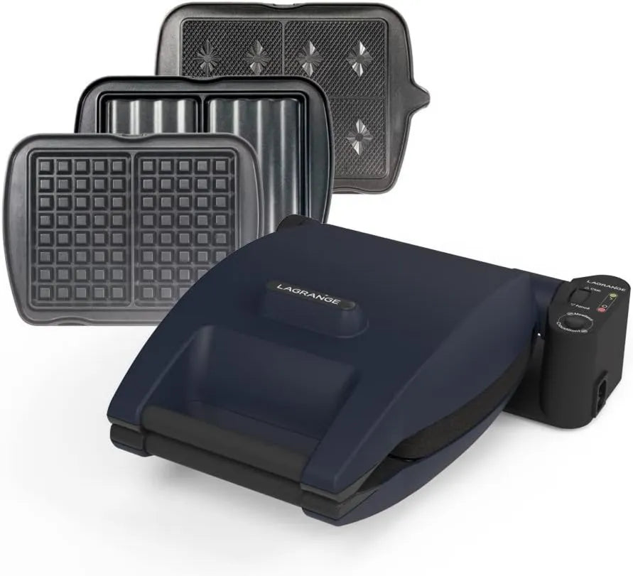 LAGRANGE gofrownica / opiekacz, Wielofunkcyjny, Premium gofrownica, 1200 W, 3 zestawy płyt, 019642, Gaufre, Made in France