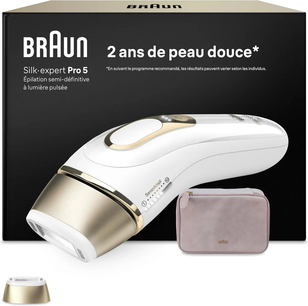 Braun depilator IPL, PL5100 Biały i złoty, Epilator Lumiere Pulsee Silk · ekspert Pro 5