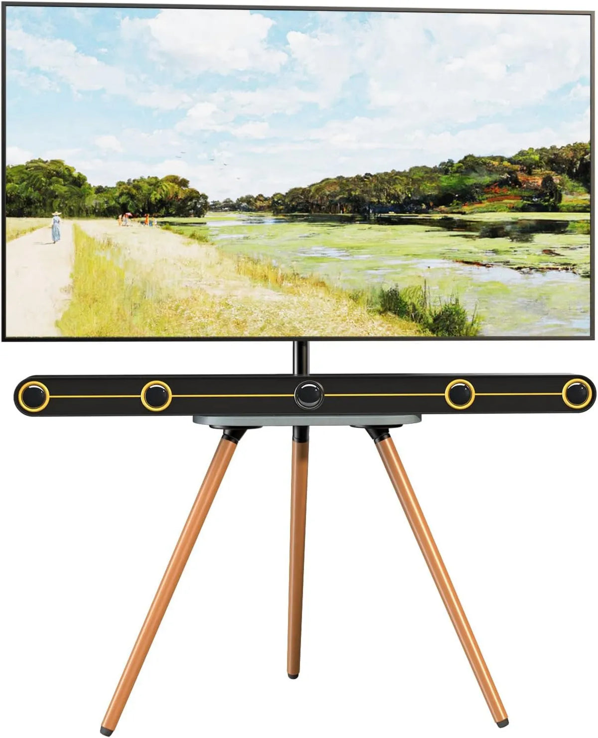 PUTORSEN, Szafka TV, 65 cali, 400x400 mm, czarny, Max Load 35 KG, Uniwersalna obudowa TV z statywem Uniwersalna obudowa TV z statywem