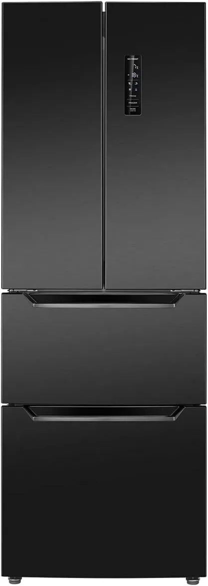 Bomann minilodówka, Zamrażarka, 320 l, 39 dB, oświetlenie LED, tłumik, czarny, 4 szklane półki, system MultiAirflow, całkowicie bez