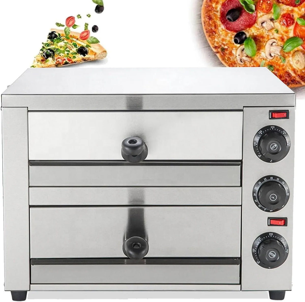 XSDAJSD piec do pizzy, Elektryczny mini piekarnik do pizzy, 12 cali, licznik, profesjonalny, restauracja, stal nierdzewna