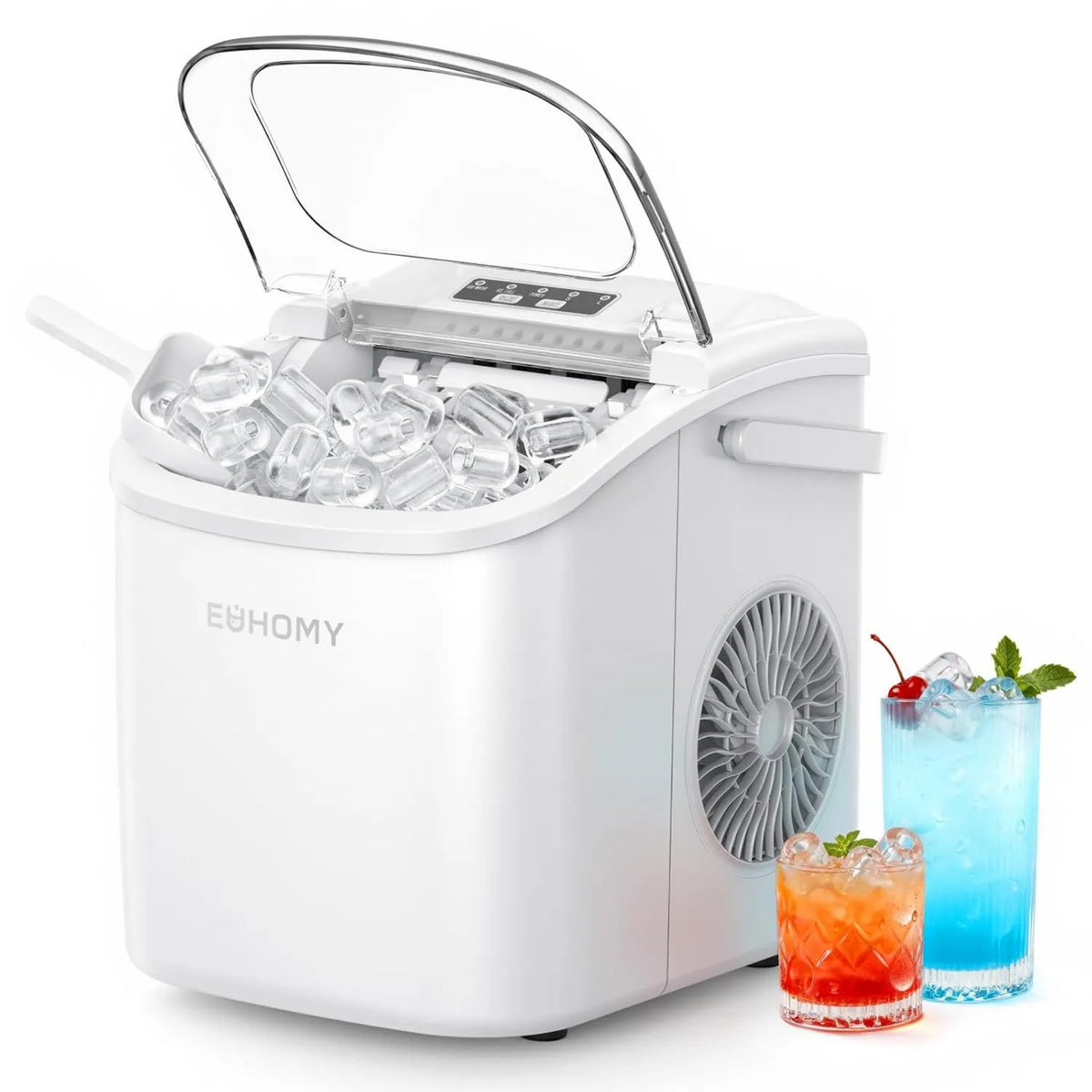 EUHOMY kostkarka do lodu, 12 kg / dzień, biały, 9 Icemakierów w 6 minut