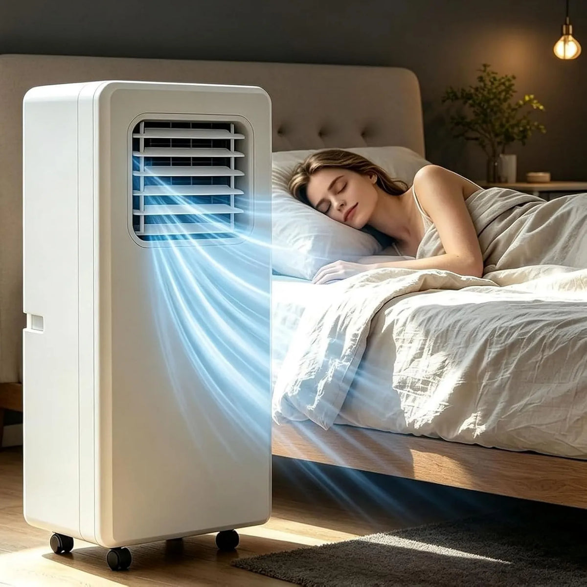ZYANBIN klimatyzator przenośny, Klimatyzator BTU / 18000 18000btu, plener, poruszające się kółka, tłumik, tłumik na kółkach z pilotem BTU/18000