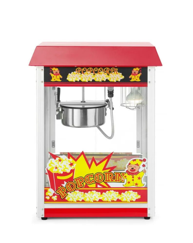 HENDI, Popcorn maszyna, 1155 W, 230 V, 150 g, 760 mm, stal nierdzewna, czerwona, aluminium, szkło