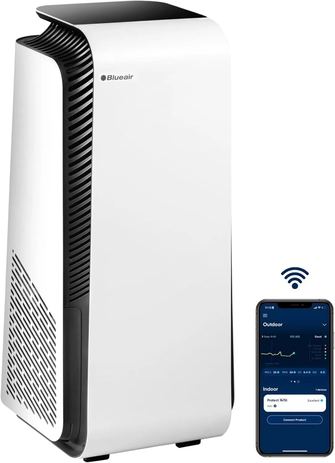BLUEAIR oczyszczacz powietrza, filtr powietrza 7470i 91 m², biały, HEPA SilentTM