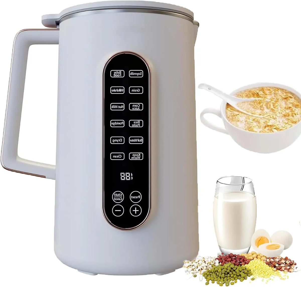 Generic spieniacz do mleka, Maszyna do mieszania, Maszyna do mleka roślinnego i mleka orzechowego, 1.5 l, licznik, dla soi