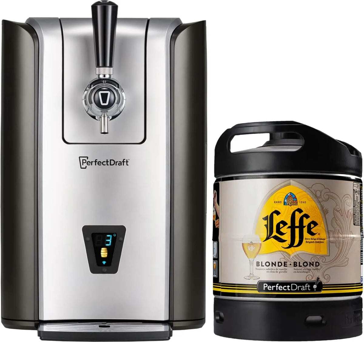 PerfectDraft, Maszyna, 6 l, Pro, LED, Piwo Sniper Pack + 1 Leffe Blonde 6 l Drum