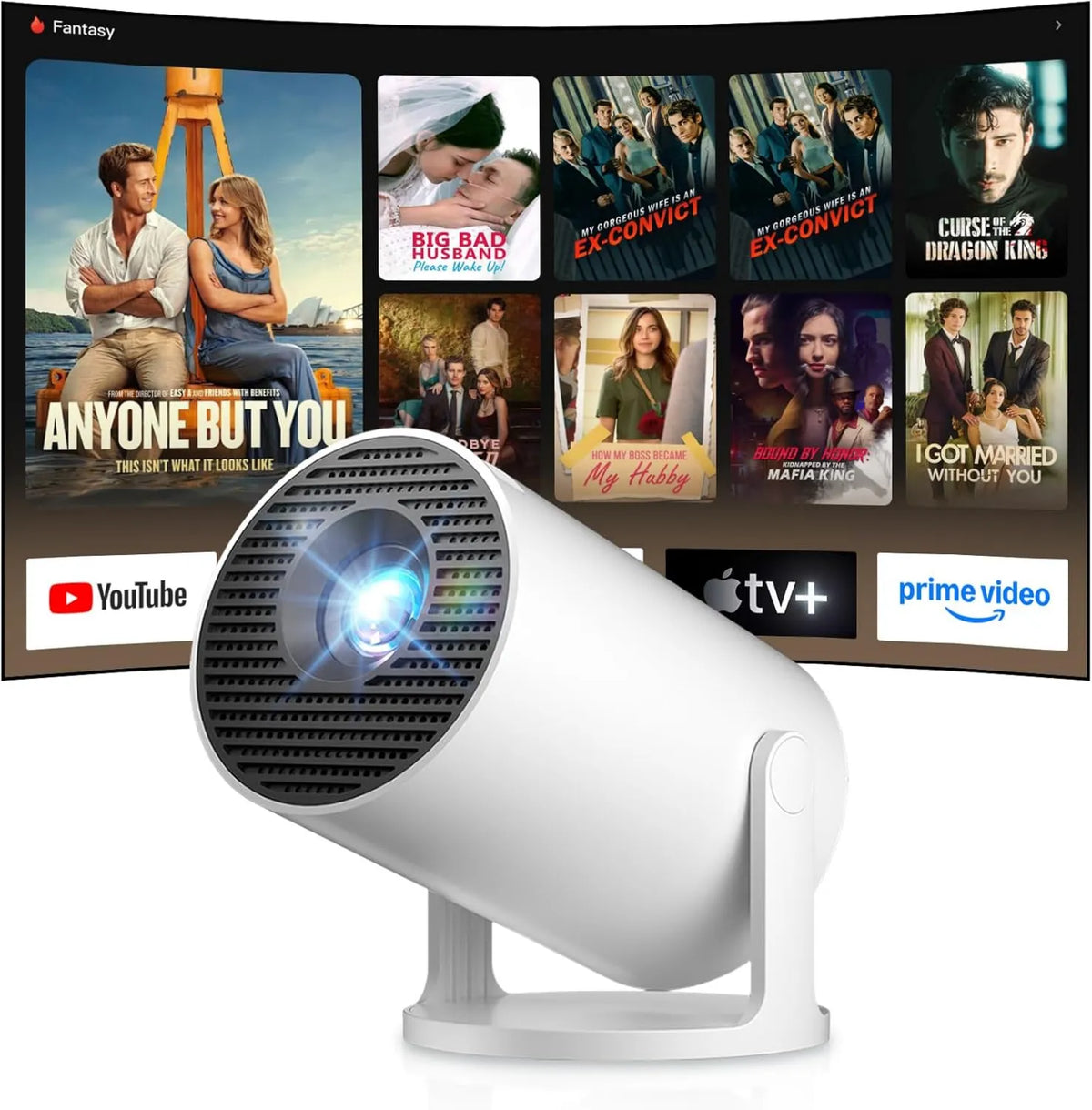 Salange projektor, Inteligentny telewizor, TV, 4K UHD, WiFi, laptop, Bluetooth, Android OS, 2026 Mini 4K obsługiwany Android 14, z WiFi 6 i