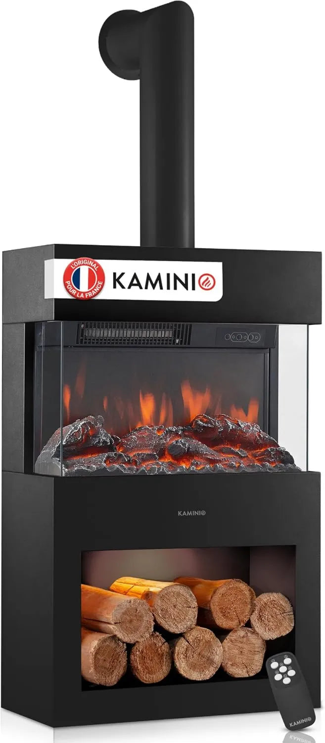 KAMINIO kominek elektryczny, Gotowanie naczynia, zegar, termostat, efekt 3D, LED-oświetlony przedział, 3D światła