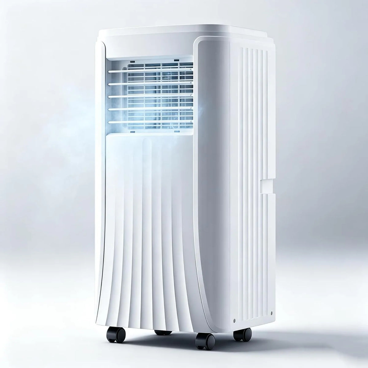 JIANGSS klimatyzator przenośny, Klimatyzator, 3500 W, przenośny, licznik, stojący sam, 3 prędkości, cichy, Office lub Small Apartment 3500 W, pilot i LED ekran, zegar 24