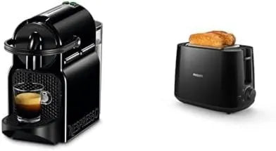 Nespresso, Elektryczna ekspres do kawy, grill, płyta IPS, rozmrażanie, czarny, czarny & Philips Toaster, 2 szczeliny, 8 Ustawienia