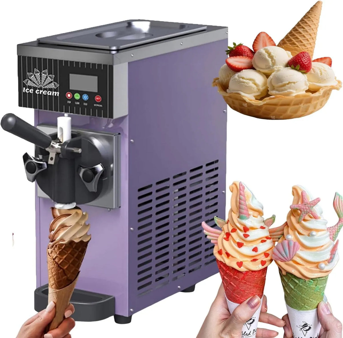 Himopuer, kostkarka do lodu, 5 kg, LCD, Profesjonalne