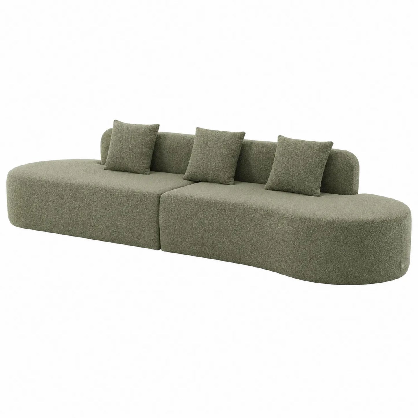 Modułowa sofa z tkaniny zielona 300x95x80 cm