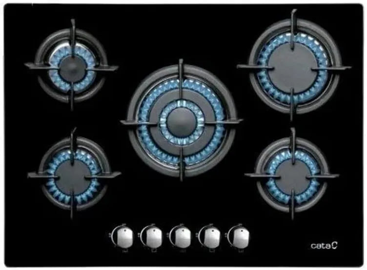 CATA płyta grzewcza, L 7005 Tabela, 70 cm, 10, 9 kW, odlewane żelazo, czarne, do zasilania gazem ziemnym 10