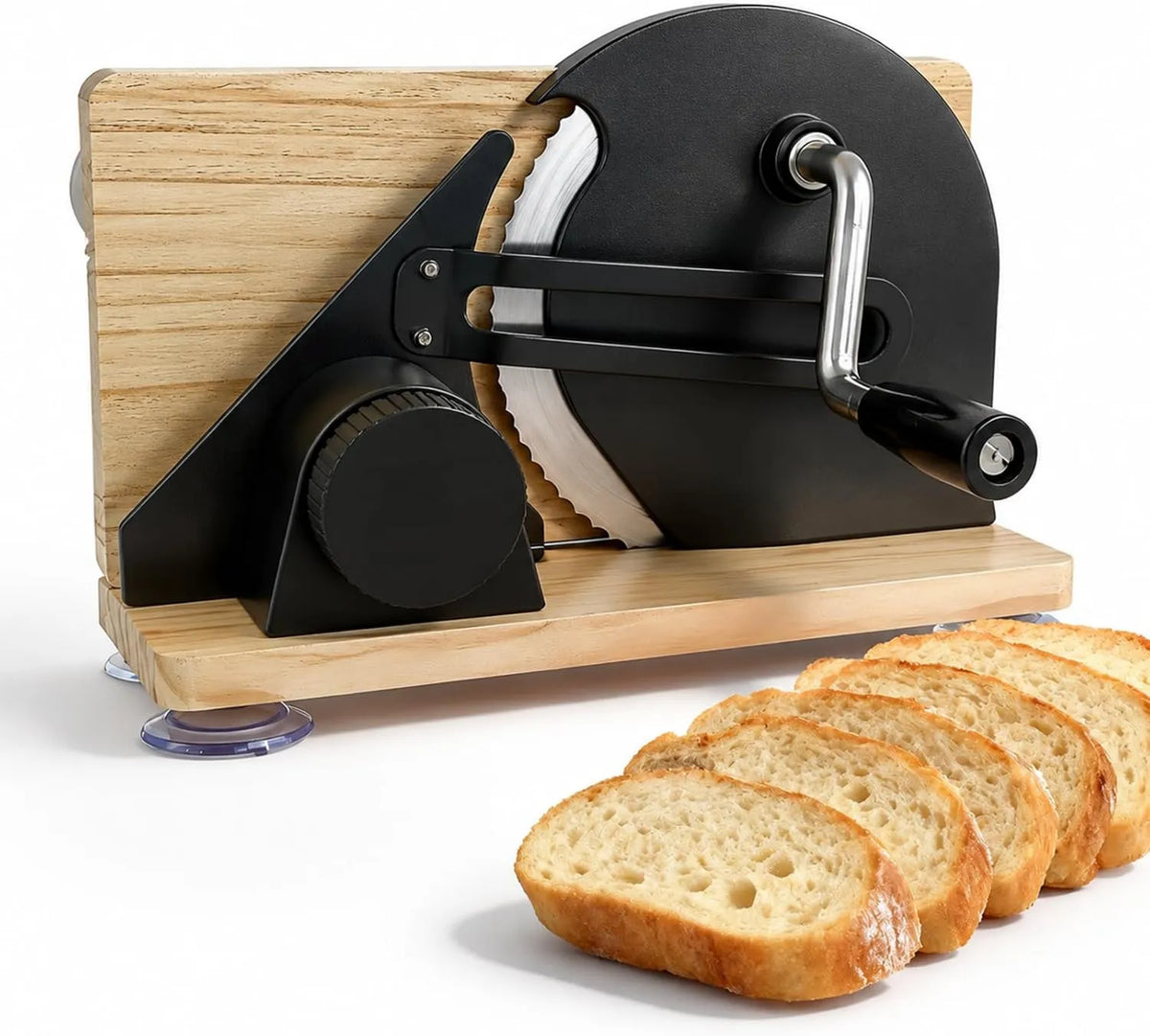 Clickovia krajalnica, 0- 15 mm do kawy, Chleb, Dom, Regulowany Podręcznik / Poborny, Ręczny uchwyt Slicer z Slip- odporny Puchar ssący i Blade En 0-15 mm
