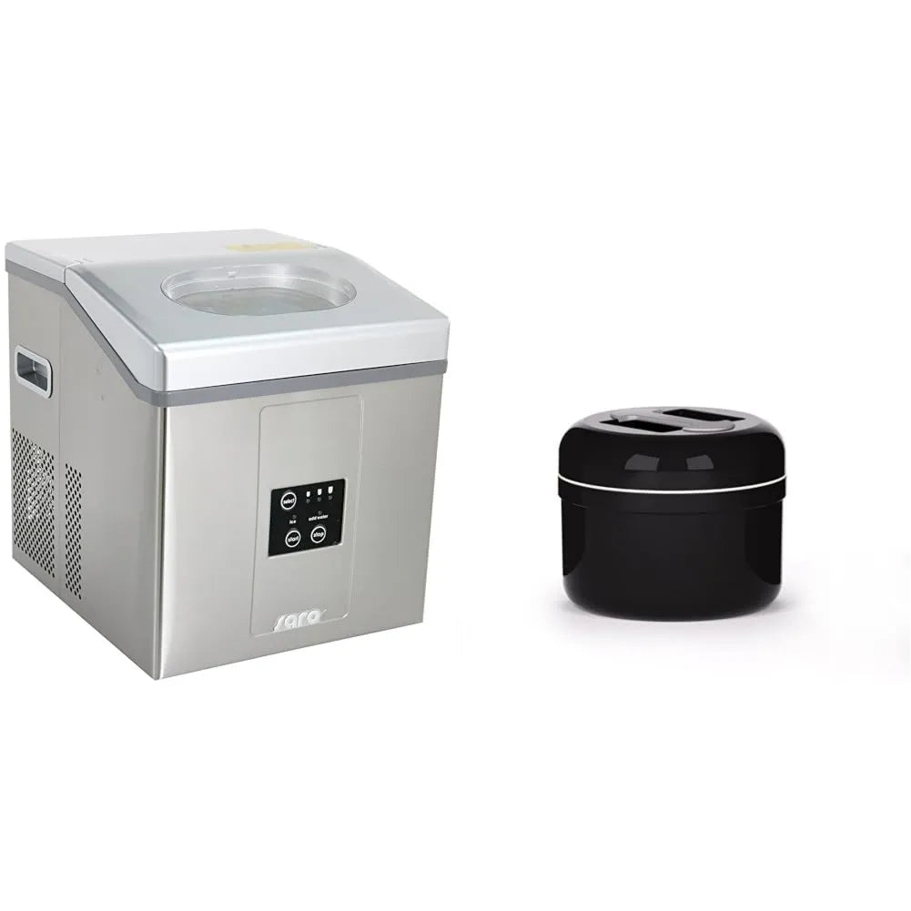 EB 15 kostkarka do lodu, 0,16 kW, 2,5 l, Saro Kostkarka do Lodu, 0,16 kW & Valira 6212/114 pojemnik na kostki lodu, czarny/szary