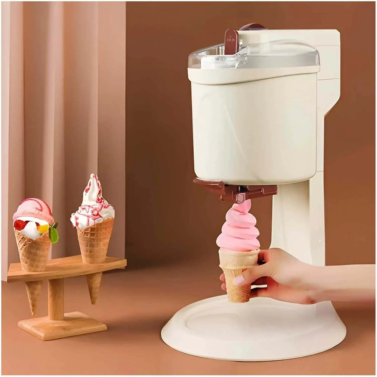 JXUANMM, Model 1000 Ml, Maszyna do lodów Włoskich 1000 Ml, Maszyny do lodów 220 V do domu, Home Przenośny Mixer, Biały