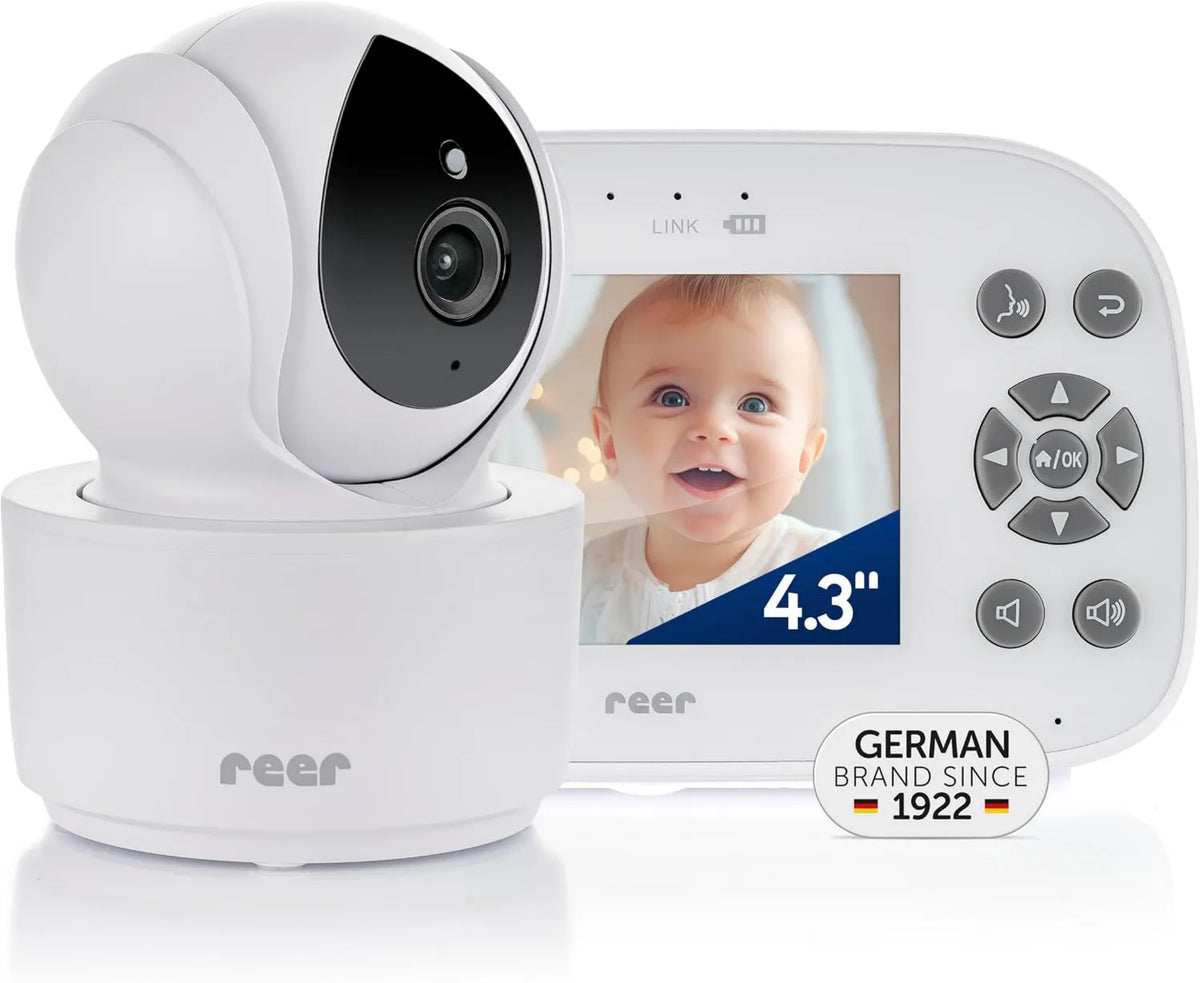 reer, TFT 4 Babyphone, Kamera, monitor wideo dla dzieci, 300 m, biały