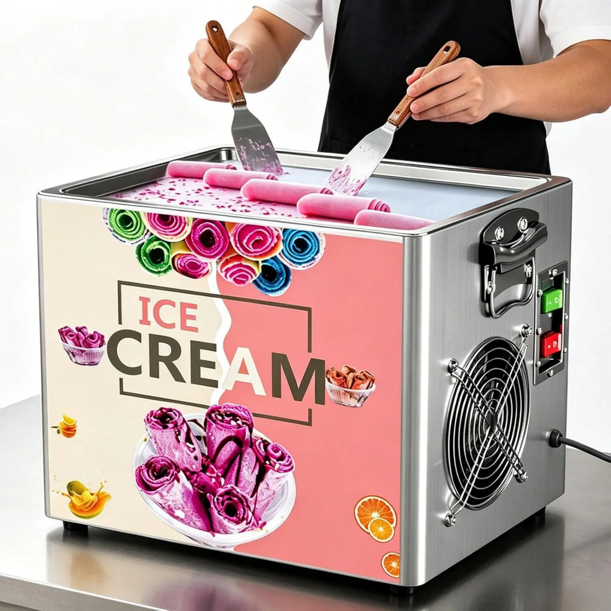 AETEREOS, X 24 kostkarka do lodu, lodu i sorbetu, 30 X 24 X 1, 5 Cm, 330 W, profesjonalna stal nierdzewna, do lodu i Yaourt Ice
