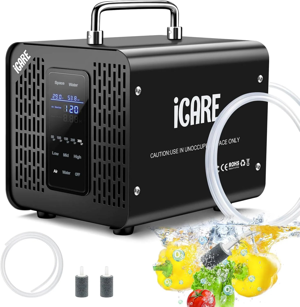 ICARE oczyszczacz powietrza, Generator 60000mg / h, minutnik, 2 tryby 60000mg/h