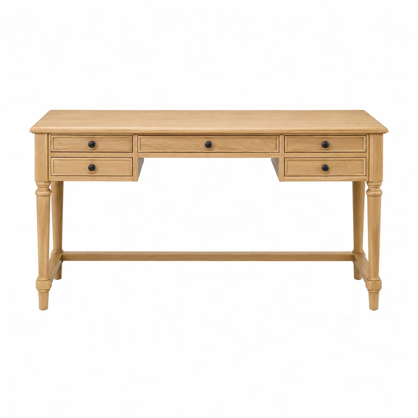 Biurko drewniane dąb naturalny z szufladami 150x75x60 cm