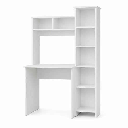 Biurko z Regałem z Płyty MDF Białe 120x60x145 cm