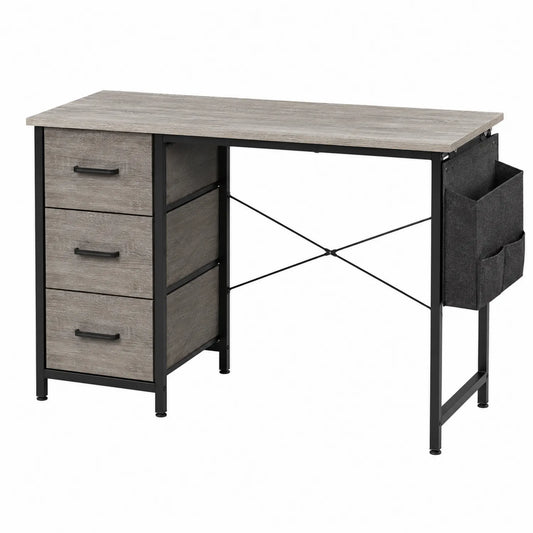 Biurko z szufladami z MDF i metalu 120x40x75 cm