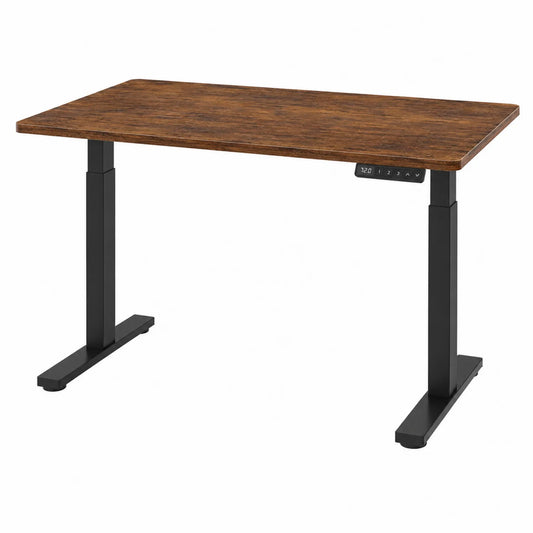 Biurko z regulacją wysokości z blatem MDF brązowe 120 cm