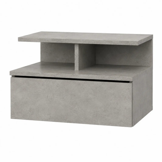 Wisząca szafka nocna z MDF szara 40x30x25 cm
