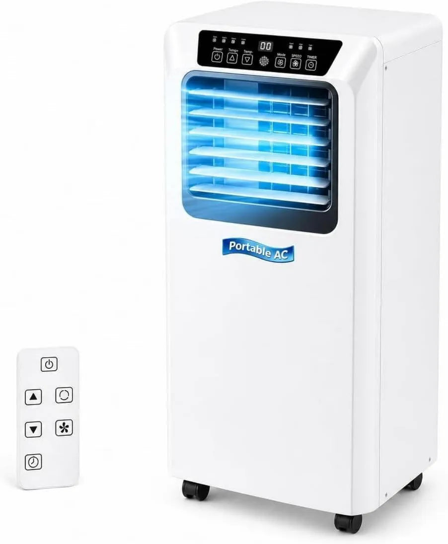 SPECIALBIEGEBUY klimatyzator przenośny, Klimatyzator 9000BTU, oscylacja, efekt 3D, przepływ powietrza 3D, 2 prędkości, mobilny klimatyzator 7000 / 9000 BTU z trybem nocnym i odparowywanie self-BTU