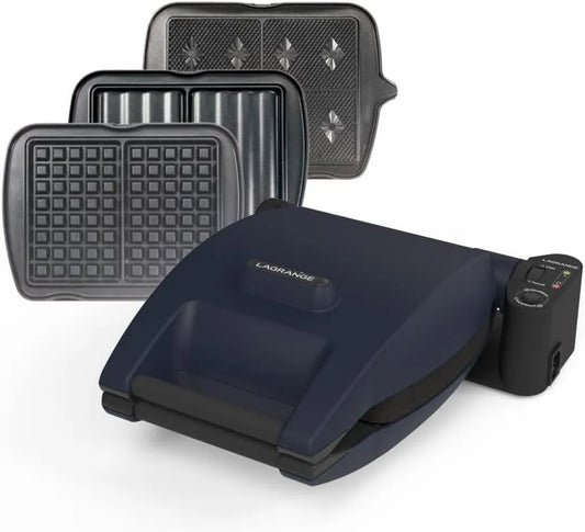 LAGRANGE gofrownica / opiekacz, Wielofunkcyjny, Premium gofrownica, 1200 W, 3 zestawy płyt, 019642, Gaufre, Made in France