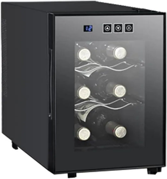 IUBGFTO chłodziarka do napojów, Winiarnia elektryczna, szkło, dotyk, 50 W, Mini lodówka z winem w stałej temperaturze, Chłodnica wina, lodówka z drzwiami