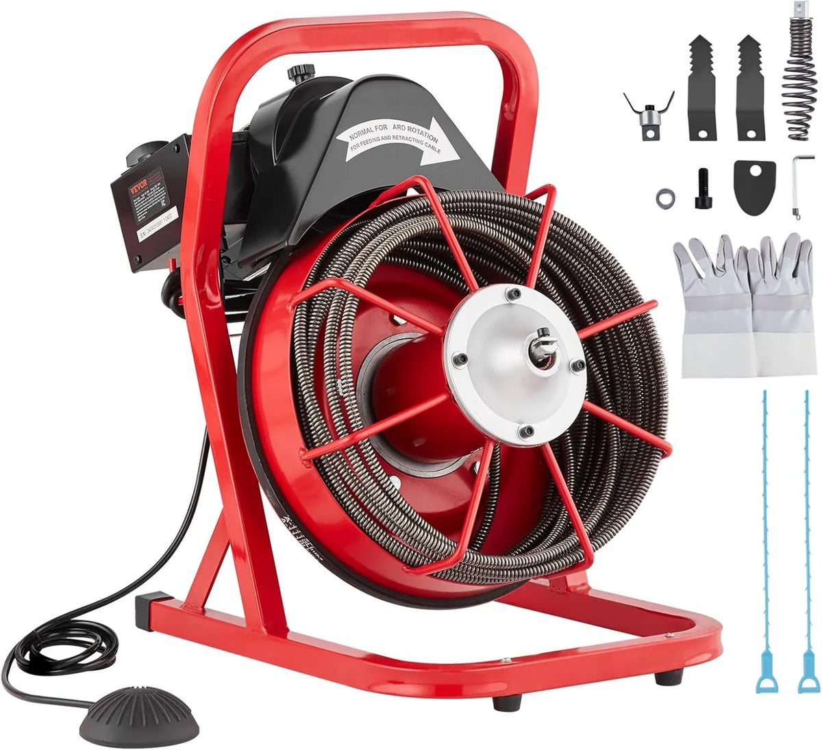 VEVOR, czyszczarka, 250 W, 12 m, 0, 95 cm, 10 cm, do rur 5- 10 cm
