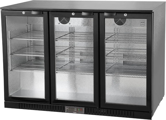 METRO Professional chłodziarka do napojów, METRO profesjonalny model GBC3003, METRO Profesjonalny tylny pasek 3 drzwi GBC3003, 5 cm, 308 l, 160 W, 135 x 53 x 86, aluminium, szkło, wentylowane na zimno, z zamkiem
