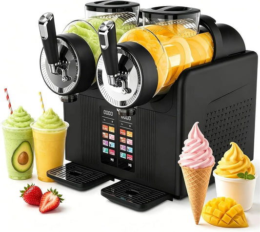 CYMYYDS, Maszyna do granitu, kostkarka do lodu i sorbetu, maszyna granitowa, 430 W, 7 programów, duży zbiornik, czarny, dla Les Margaritas Glacées