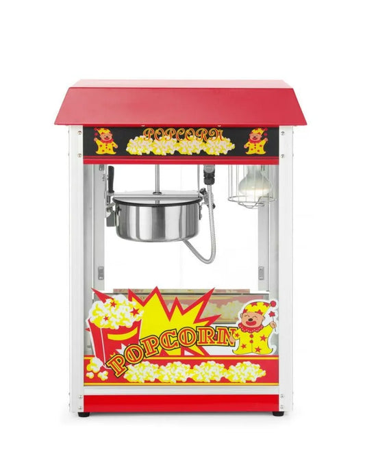 HENDI, Popcorn maszyna, 1155 W, 230 V, 150 g, 760 mm, stal nierdzewna, czerwona, aluminium, szkło