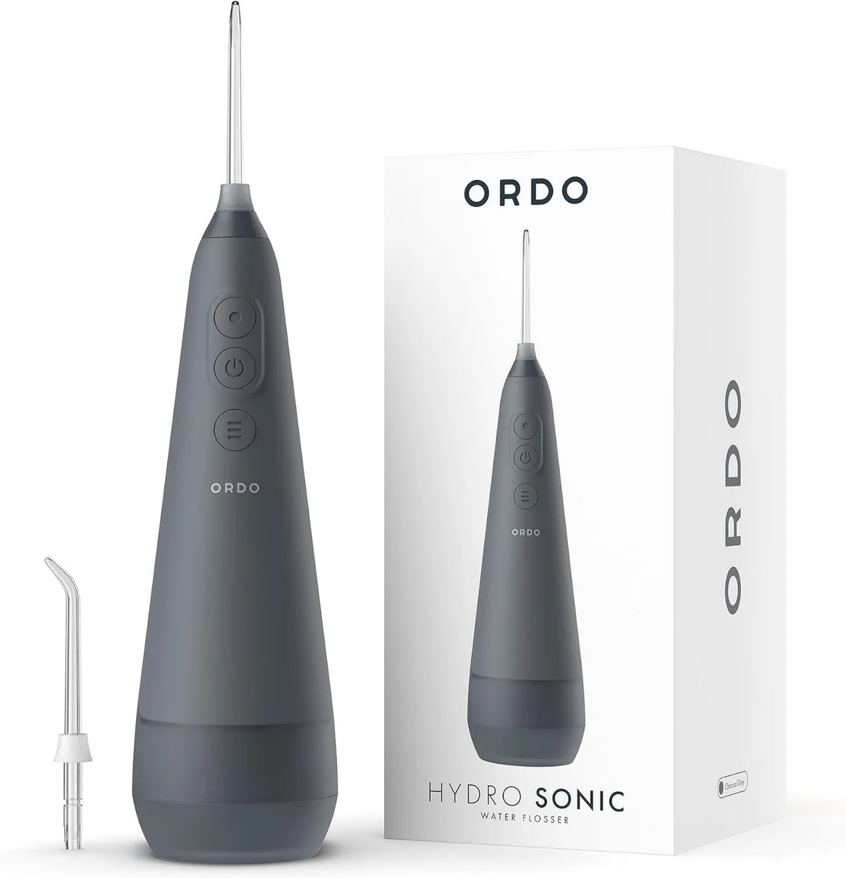 ORDO, Bezprzewodowy, Hydro Sonic Jet Dentaire, 3 ustawienia ciśnienia, Charcoal Grey