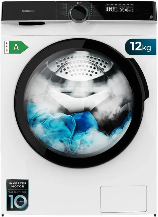 Cecotec pralka, Bolero DressCode 121000, 2000 W, 14 programów, 12 kg, 1400 tr, min. Dostosowane maksimum, WoolMark Certyfikacja, Czyszczenie