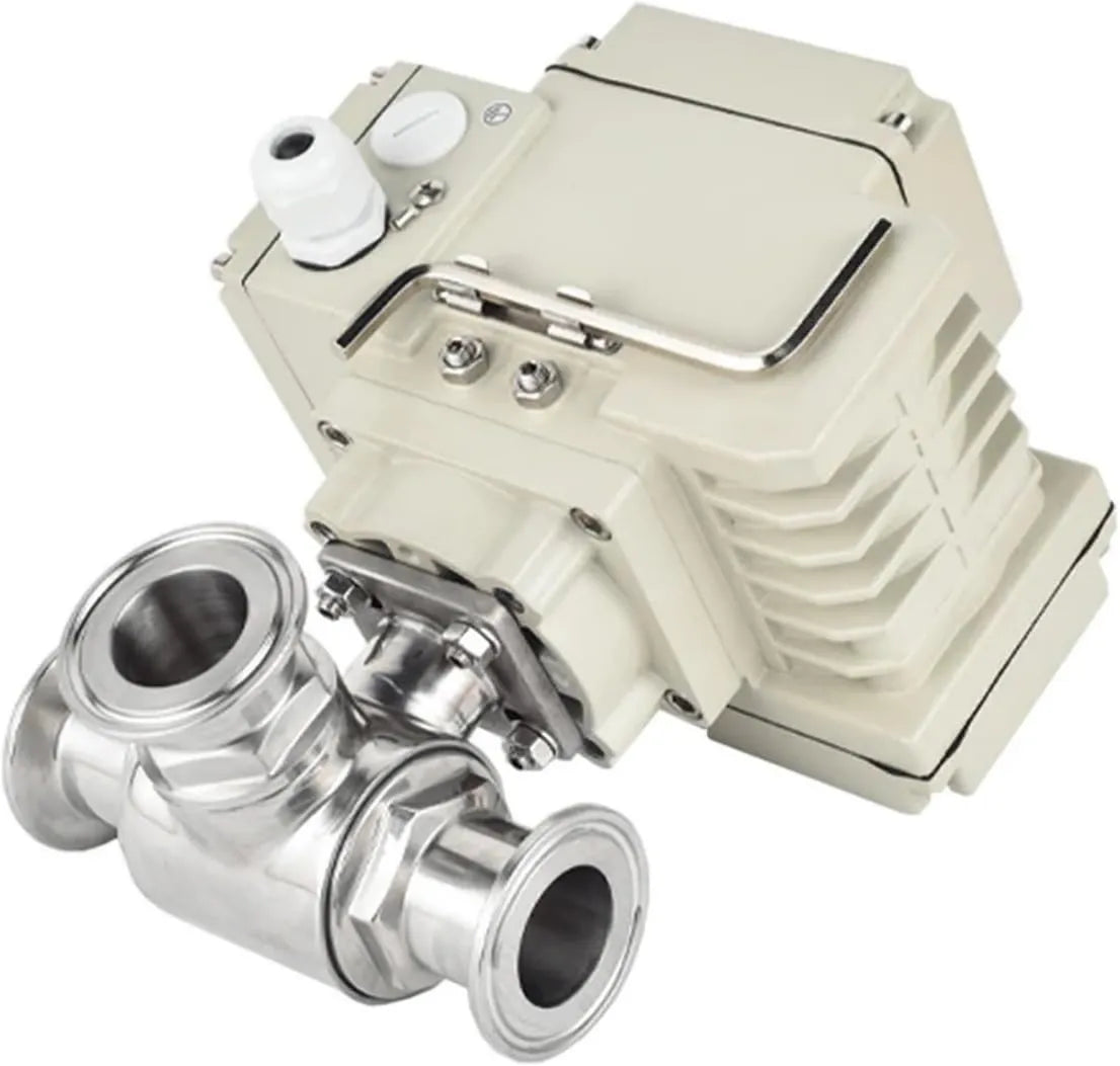 TYP-220VAC, 220 V, 25 mm, stal nierdzewna, Elektryczne zawory kulowe 25 mm, trzy kołnierze typu okucie