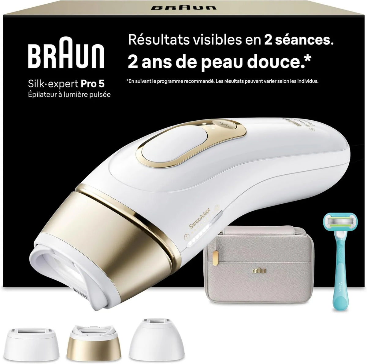 Braun depilator IPL, PL5311 Biały i złoty, Epilator Lumiere Pulsee Silk · ekspert Pro 5