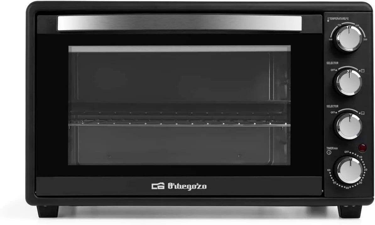 Orbegozo mini piekarnik, Piec elektryczny, 45 l, 2000 W, licznik czasowy, termostat, HCI 5045, wskaźnik światła, Amazon Exclusive