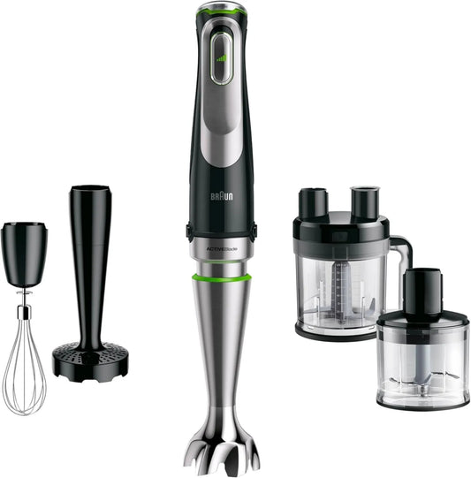 Braun blender ręczny, MQ9187XLI Blender, 1, 2 l, 1200 W, czarny, 600 ml szkło dozujące, MultiQuick 9 600 mL
