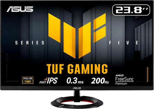 ASUS monitor komputerowy, VG249Q5R Monitor, 24 cale, 3 ms, 200 Hz, konfiguracja gier, płyta IPS, ekran PC, 100% SRGB, Szybkie IPS, ELMB Sync, głośnik stereo