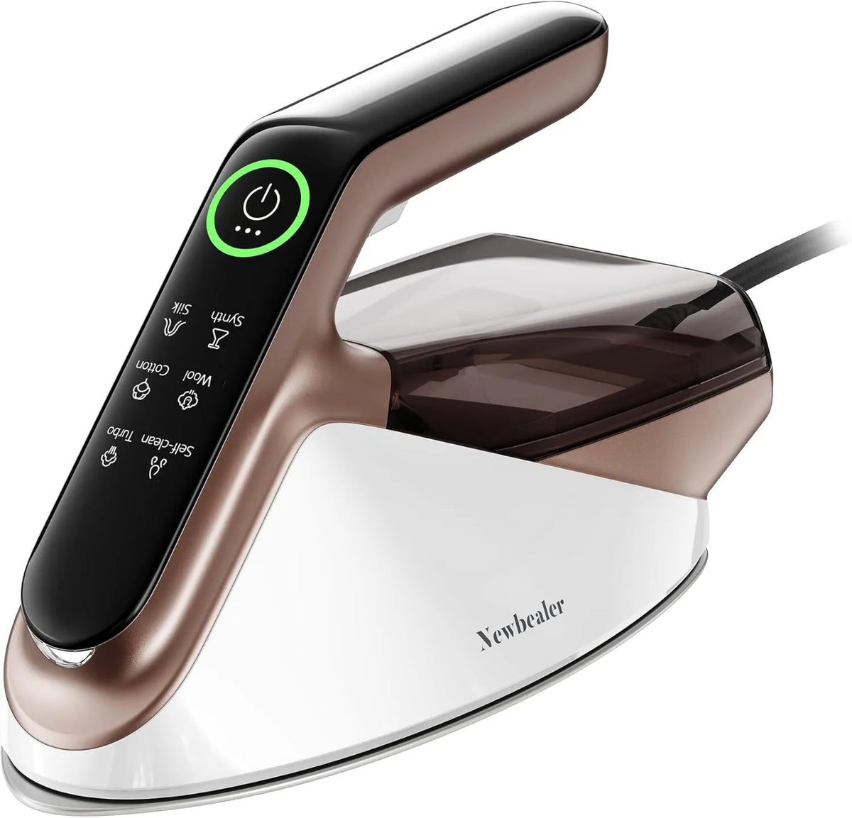 Newbealer żelazko parowe, 20 Szybki podgrzewacz, Iron parowy, do automatycznego zatrzymania, 4 Ustawienia temperatury i naciśnięcia 200 g, 2400 W Mocne Turbo para
