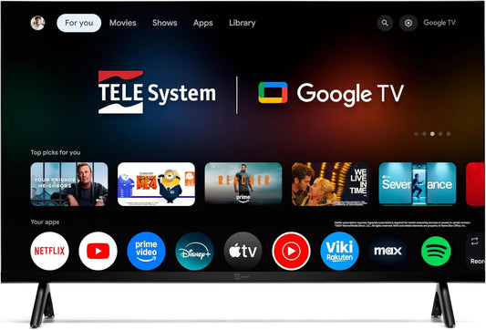 TELE System, Google TS24FL SMG15 Smart TV, 12 V, TV, WiFi, Bluetooth, DVB- T2, kemping, Kompatybilny telewizor CAM, HD Ready, TS24FL SMG15 Smart TV DVB-T2