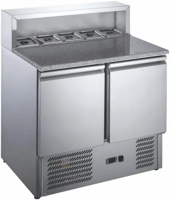 Générique, Plan granulatu, Lodówka Pizza Table 2 Drzwi z Saladette, 240 l, + 2, + 8°C, + 8°C - GN 1